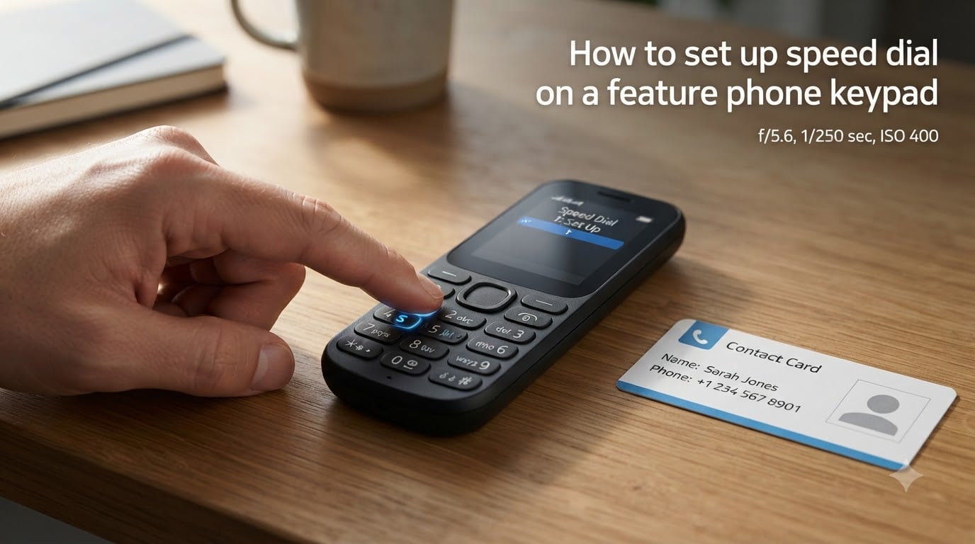 How to set up speed dial on a feature phone keypad