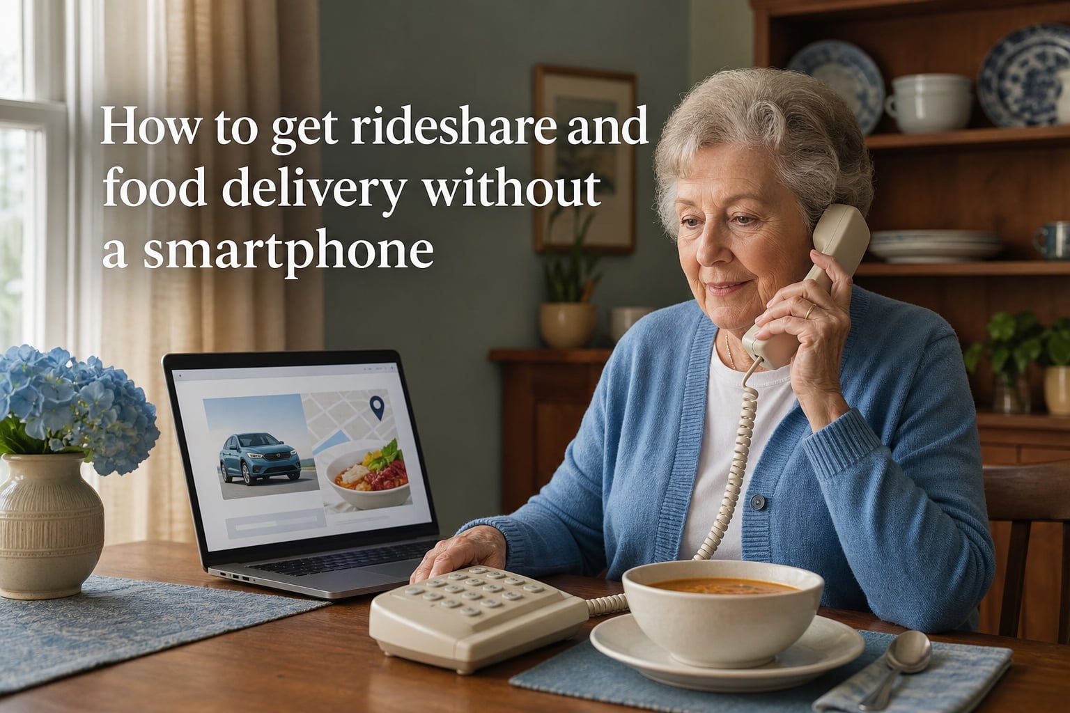 How to get rideshare and food delivery without a smartphone