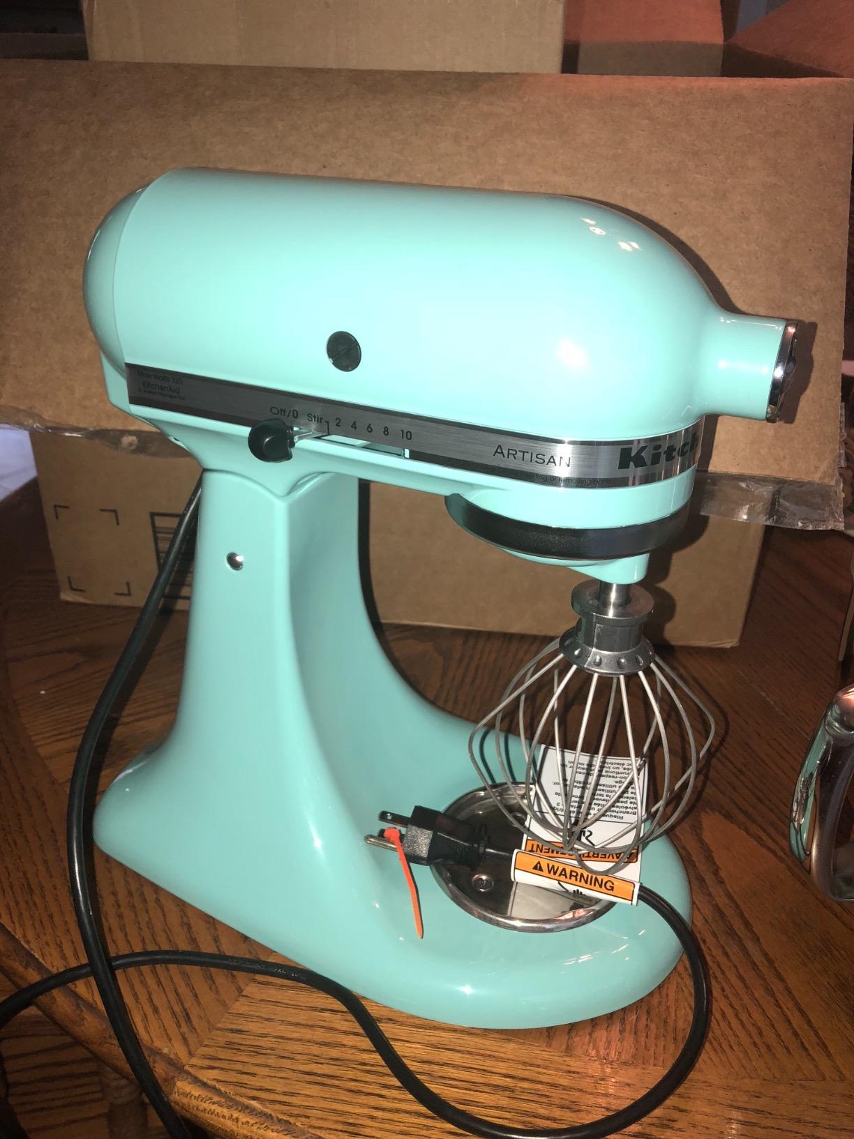 KitchenAid Artisan, 5-Qt Tilt Head Stand Mixer, KSM150PS, Almond Cream | Includes Pouring Shield for Mess-Free Mixing, 10 Speed Settings, Easily add Ingredients with the Tilt-Head Design customer photo 1