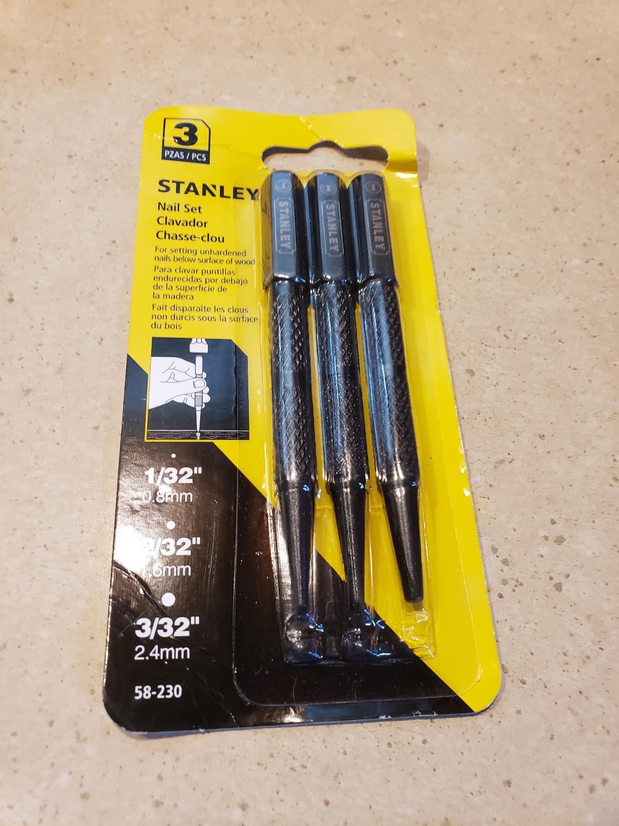 STANLEY 0.8, 1.6, 2.4 mm Nail Punch Set, 3-Piece (58-230) customer photo 1