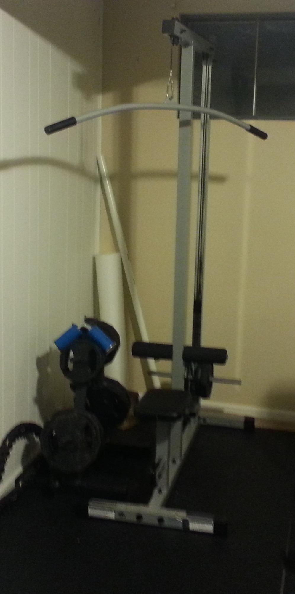 Powerline by Body-Solid LAT Pull Down Machine - Home Gym with High & Low Pulleys, Heavy Gauge Steel Construction, Includes LAT and Low Row Bars customer photo 1