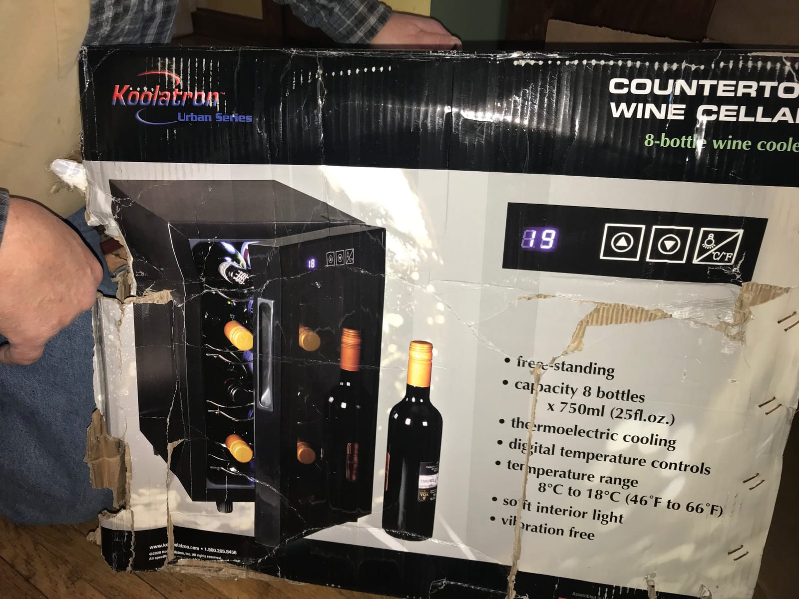 Koolatron 8 Bottle Wine Cooler, Black, Thermoelectric Wine Fridge, 0.8 cu. ft. (23L), Freestanding Urban Series Wine Refrigerator, Red, White and Sparkling Wine Storage for Kitchen and Apartment customer photo 2