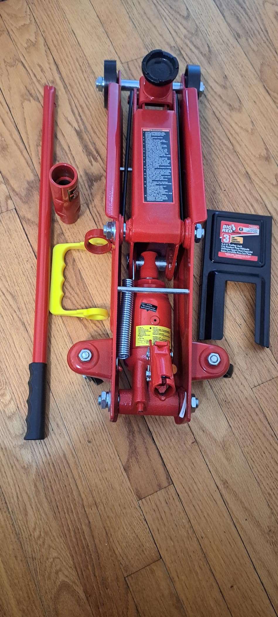 BIG RED Hydraulic Trolley Service/Floor Jack with Extra Saddle (Fits: SUVs and Extended Height Trucks): 3 Ton (6,000 lb) Capacity, Red, T83006 customer photo 2