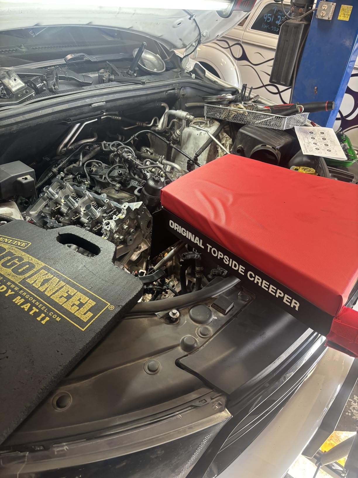 Traxion 3-100 Foldable Topside Automotive Engine Creeper, Red & Black customer photo 2