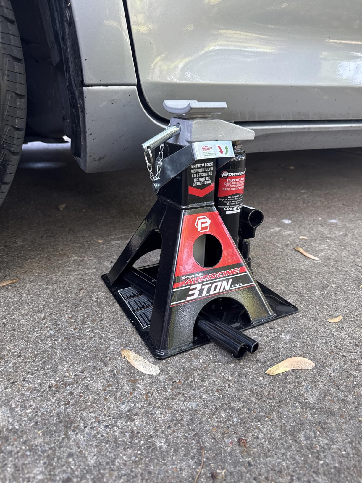 POWERBUILT 3 Ton All-in-One Hydraulic Bottle Jack and Jackstand in One, Compact, Wide Base, 11-21 Inch Range, Eliminates Jackstands, for Trucks, SUVs, RVs, Trailers, ASME, Not for Sedans - 640912 customer photo 1