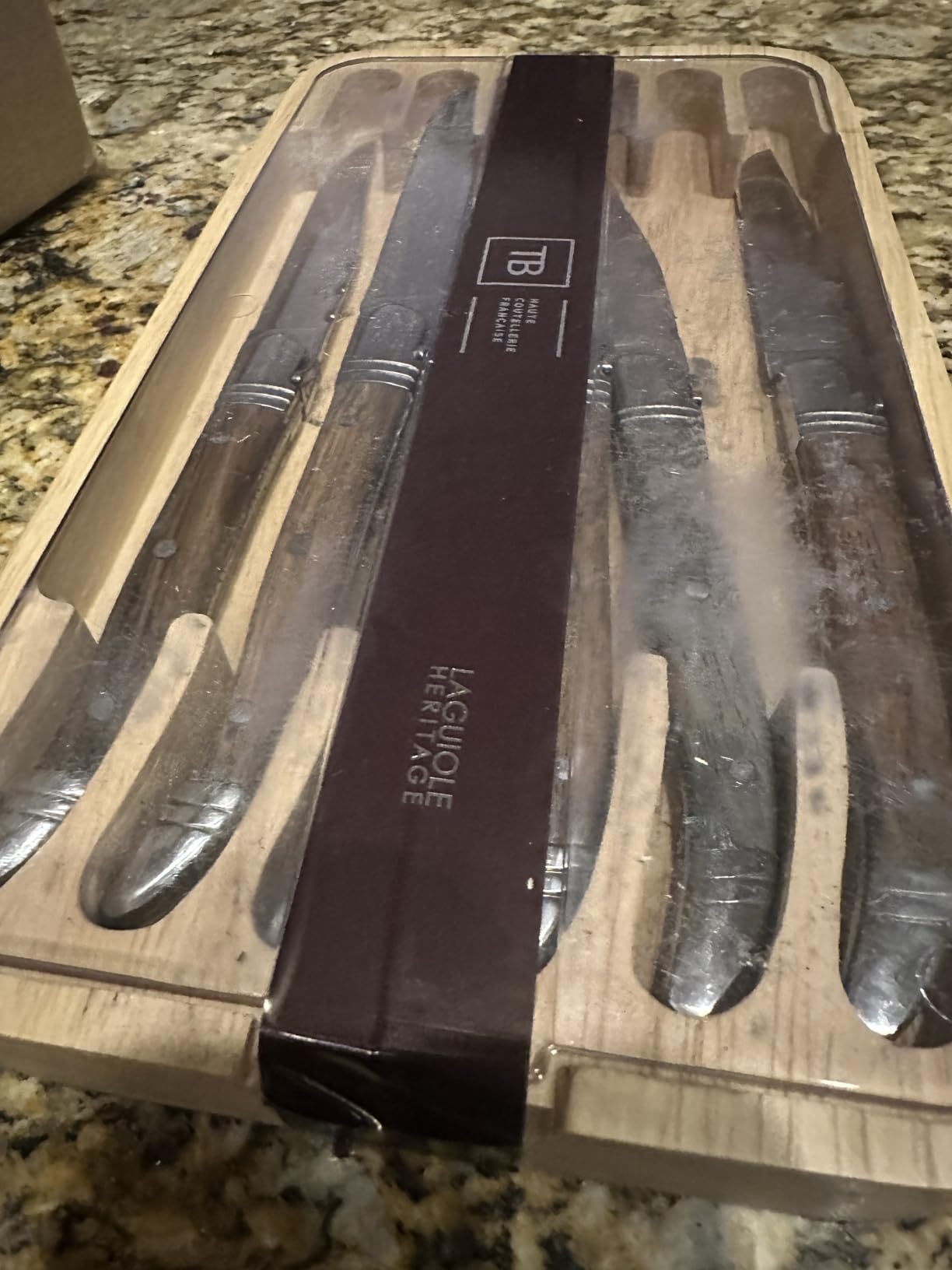 Trudeau Laguiole Steak Knives Set of 6 – Premium Stainless Steel Serrated Blades with Pakkawood Handles – Dishwasher Safe Steak Knife Set for Dinner, BBQ, or Gifting – Rustic Elegant Design customer photo 2