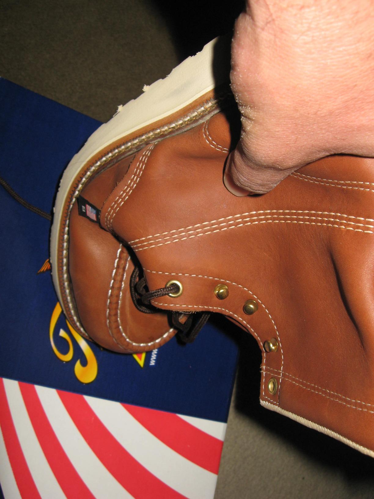 Thorogood American Heritage 6” Steel Toe Work Boots for Men - Full-Grain Leather with Moc Toe, Slip-Resistant Wedge Outsole, and Comfort Insole; EH Rated customer photo 1