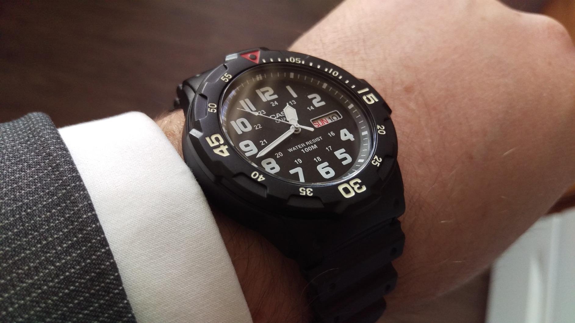 Casio MRW200H Series | Unisex Analog Watch | 100M WR | Stainless Steel Case | Resin Band | 2 Hand Analog (HR, Min, SEC) | Date Display | Screw Down Crown/Screw Down Caseback | 3 Year Battery customer photo 1