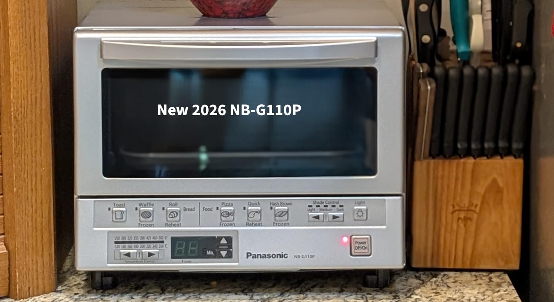 Panasonic FlashXpress Toaster Oven Countertop, 4-Slice Small Toaster Oven Compact Size with Double Infrared Heating, 6 Auto Cook Options and Precise Temperature Control, 1300W - NB-G110P (Silver) customer photo 1