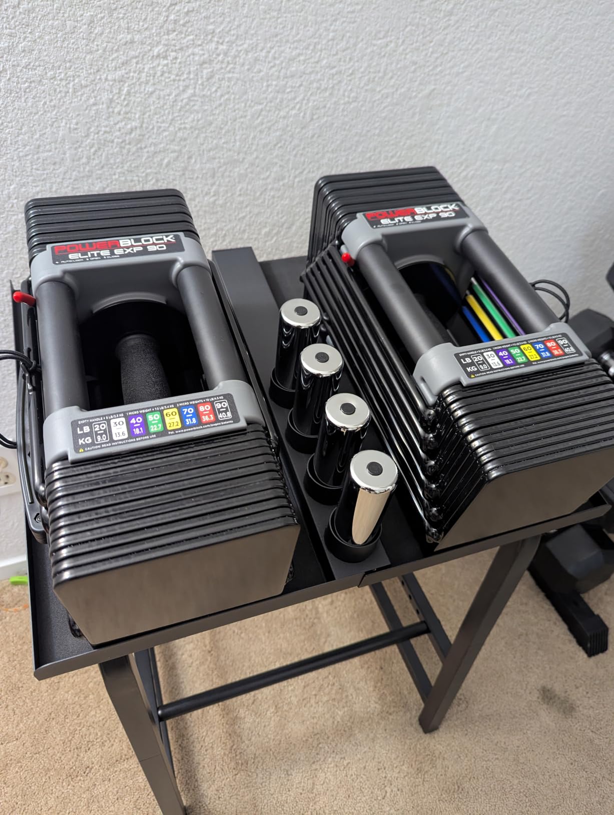 PowerBlock Elite EXP Adjustable Dumbbells, Sold in Pairs, Stage 1, 5-50 lb. customer photo 2