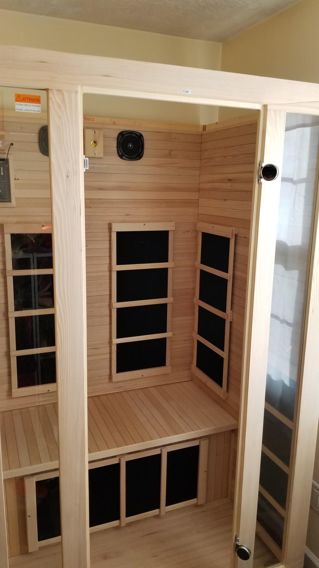 JNH Lifestyles Joyous 2 Person Low EMF 7 Carbon Heating Panel Far Infrared Sauna in Canadian Hemlock Wood with Bluetooth, MP3 Aux Connection customer photo 1