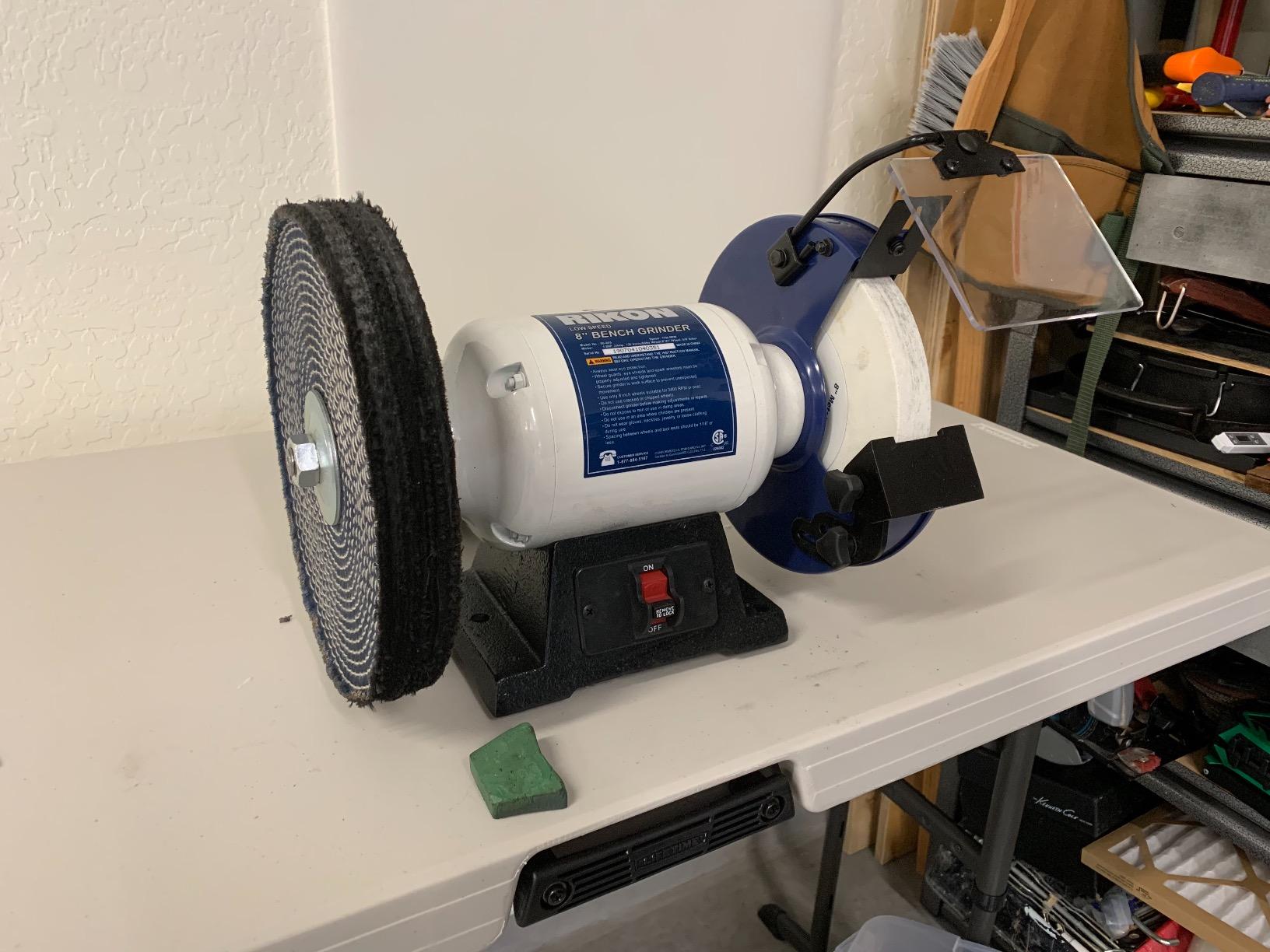 RIKON Professional Power Tools, 80-805, 8†Slow Speed Bench Grinder, Powerful Shop Table Tool, Perfect for Sharpening, With Anti-Vibration Rubber Feet customer photo 1