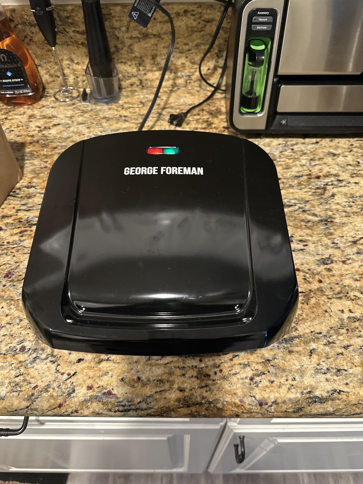 George Foreman 4-Serving Indoor Grill with Removable Plates | Removable nonstick plates, fast heat-up and grease-reducing design for easy indoor grilling and cleanup customer photo 2