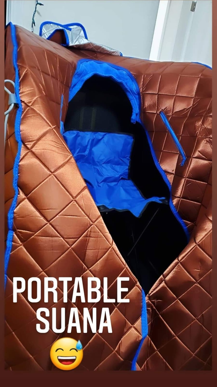 Infrared Sauna, Low EMF Negative Ion Portable Indoor Sauna with Chair and Heated Footpad, Copper, Large customer photo 2