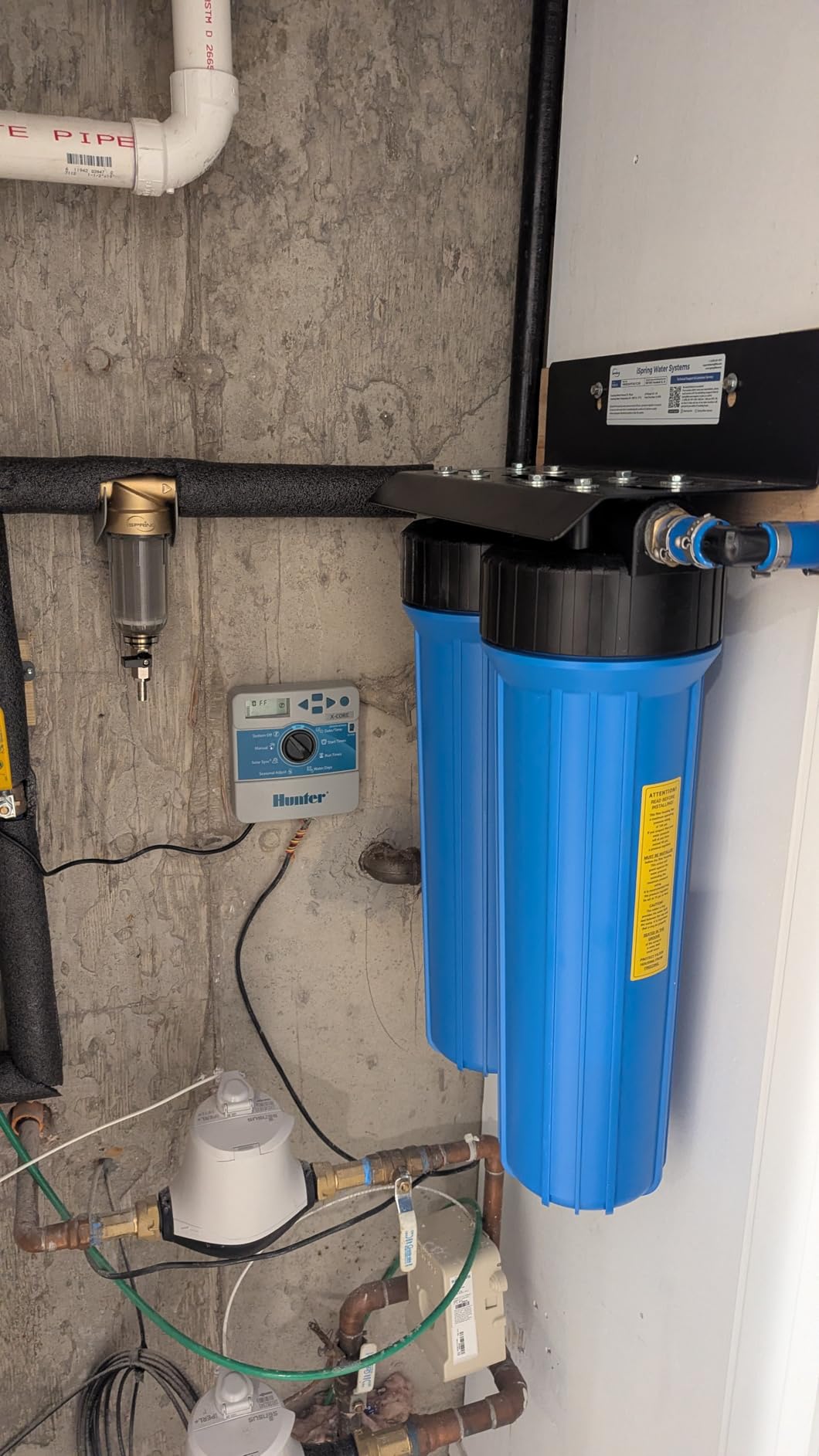 iSpring WGB22B 2-Stage Whole House Water Filtration System, 20” x 4.5” Sediment & Carbon Block Filters, Removes up to 99% Chlorine, Fine Sediment and Bad Taste Removal customer photo 2