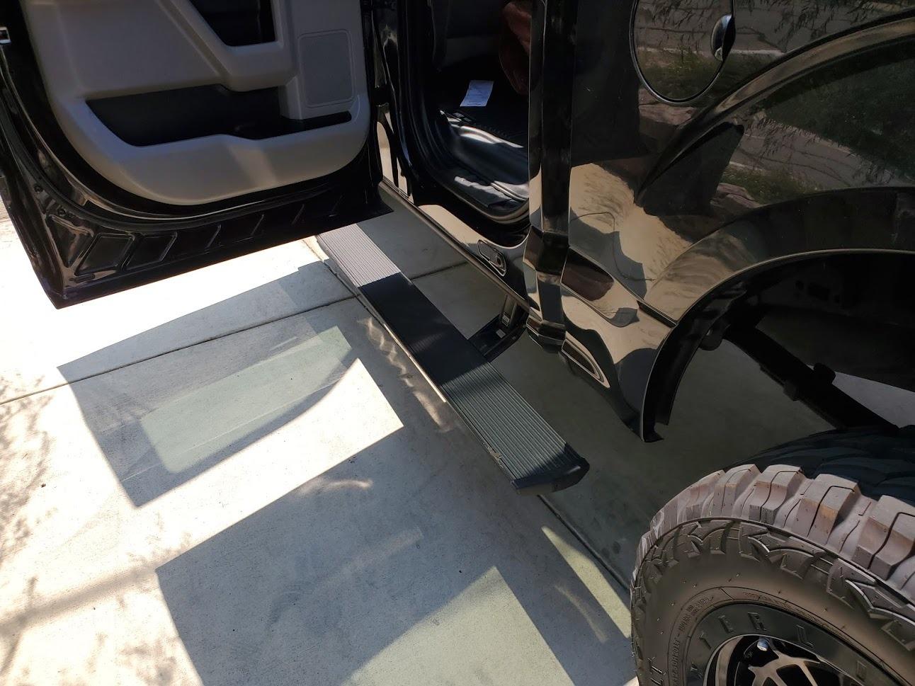 RealTruck AMP Research PowerStep Plug-N-Play Retractable Electric Truck Steps with LED Step Lights | Fits 2015 - 2020 Ford F-150 Regular Cab/SuperCab/SuperCrew | 76151-01A customer photo 2