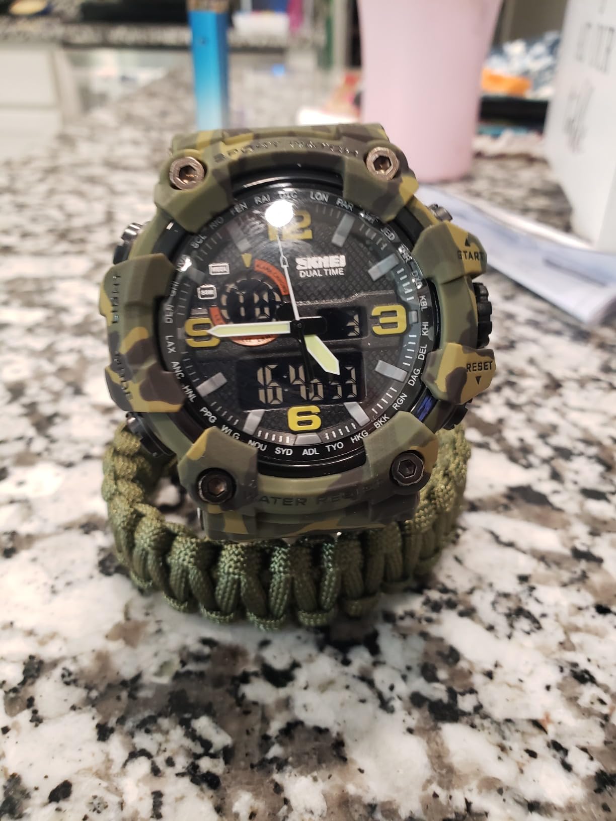 Gosasa Men's Large Face Outdoor Sports Watches Military S-Shock Watch Waterproof, Backlight, Alarm, Stopwatch Features - Rugged Wristwatch for Training, Hiking, and Adventure customer photo 1