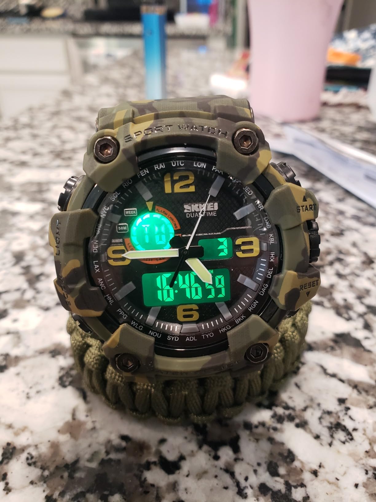 Gosasa Men's Large Face Outdoor Sports Watches Military S-Shock Watch Waterproof, Backlight, Alarm, Stopwatch Features - Rugged Wristwatch for Training, Hiking, and Adventure customer photo 2