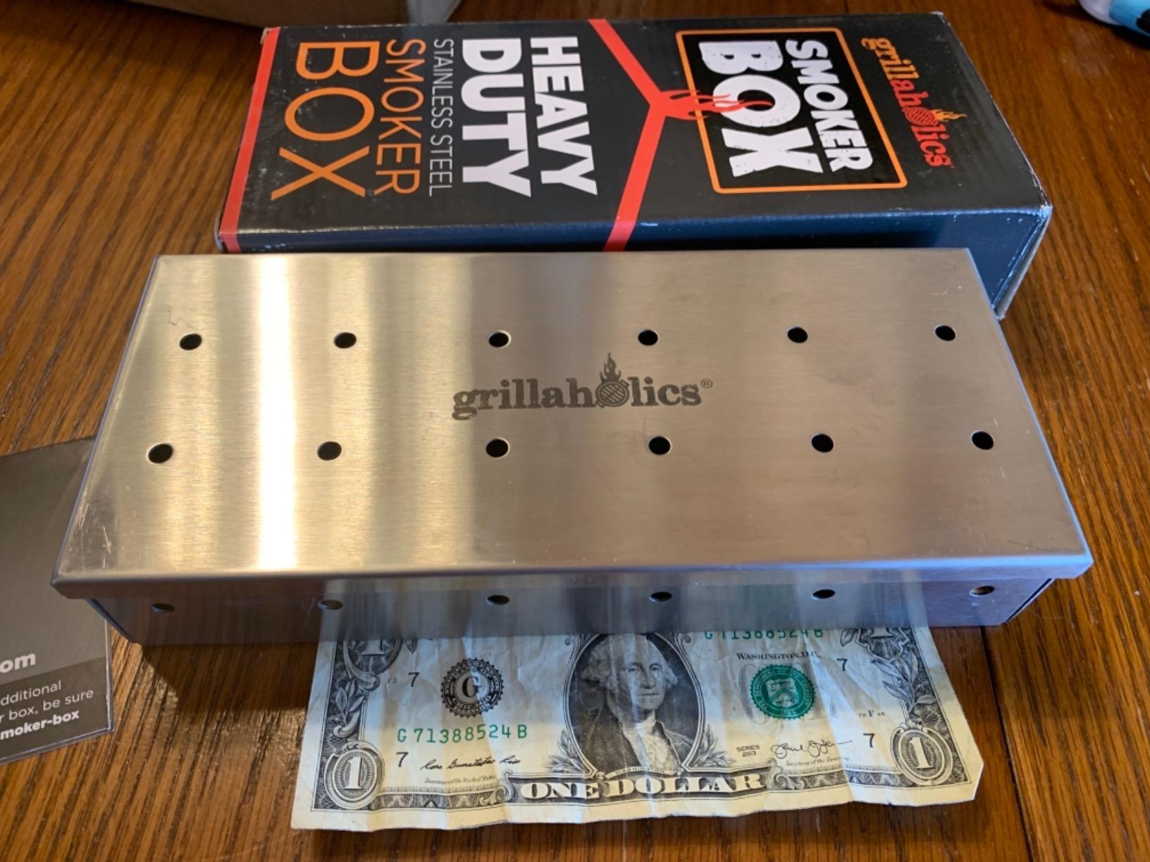 Grillaholics Stainless Steel Wood Chip Smoker Box for Gas & Charcoal Grills customer photo 1