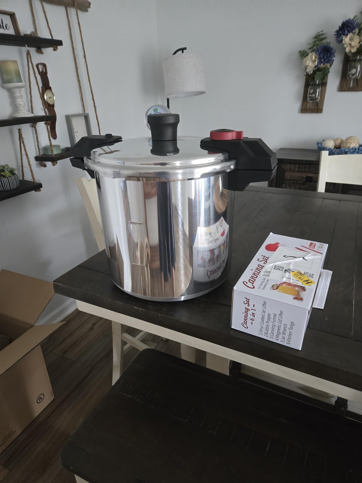 T-fal 22-Quart Aluminum Pressure Canner, 3 PSI Settings, Home Canning, Includes Racks & Canning Guide, Large Capacity, Pressure & Water Bath Canning for Vegetables, Meats, Seafood & Fruits, Silver customer photo 1