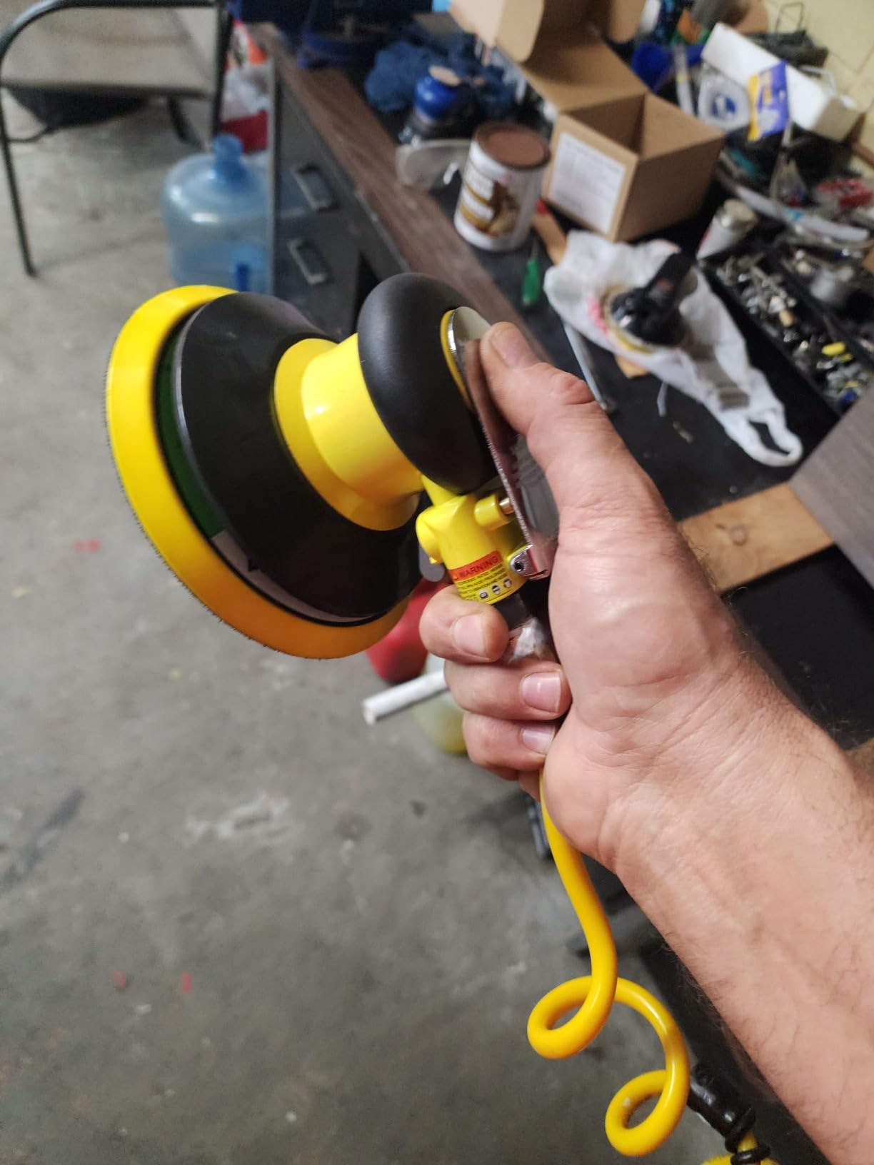 Professional Air Random Orbital Palm Sander, Dual Action Pneumatic Sander, Low Vibration, Heavy Duty customer photo 1