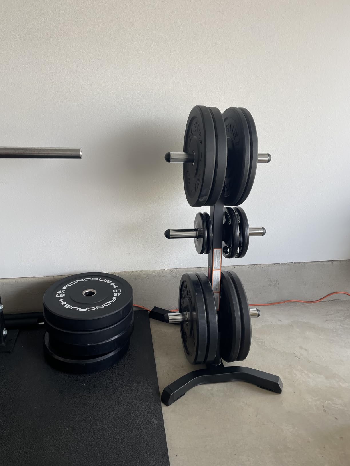 Fitness Reality X-Class Olympic Weight Tree - Heavy-Duty Bumper Plate Rack for Home Gym - Chrome Storage Posts - Includes 2 Barbell Holders - 1,000 Lb. Capacity customer photo 1