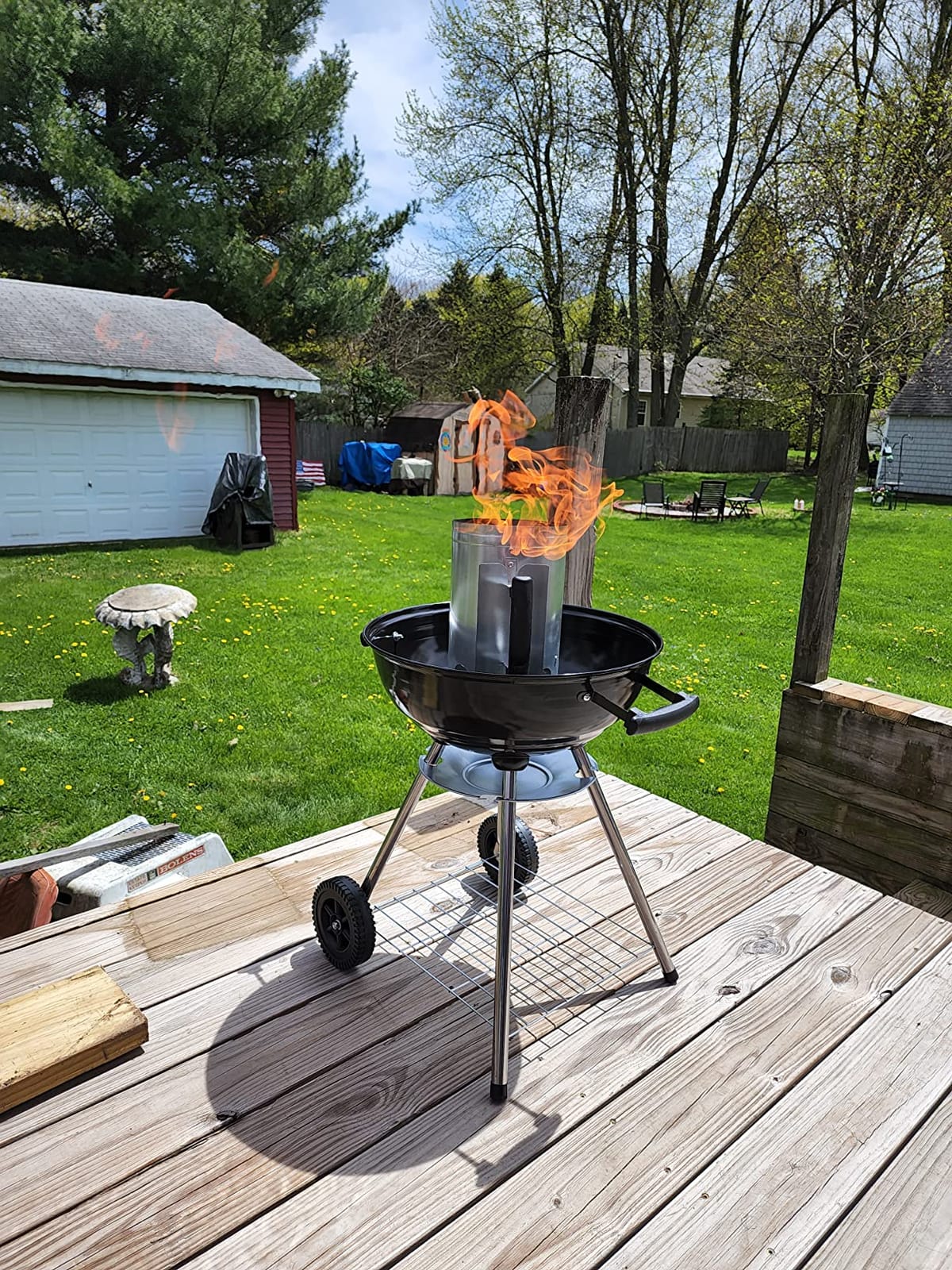 BEAU JARDIN Charcoal Chimney Starter Large Capacity BBQ Grill Lighter Barbecue Fire Starter Grilling for Charcoal Grill Briquette Coal Fire Starter Chimney for Grills Outdoor Cooking Can Accessories customer photo 2