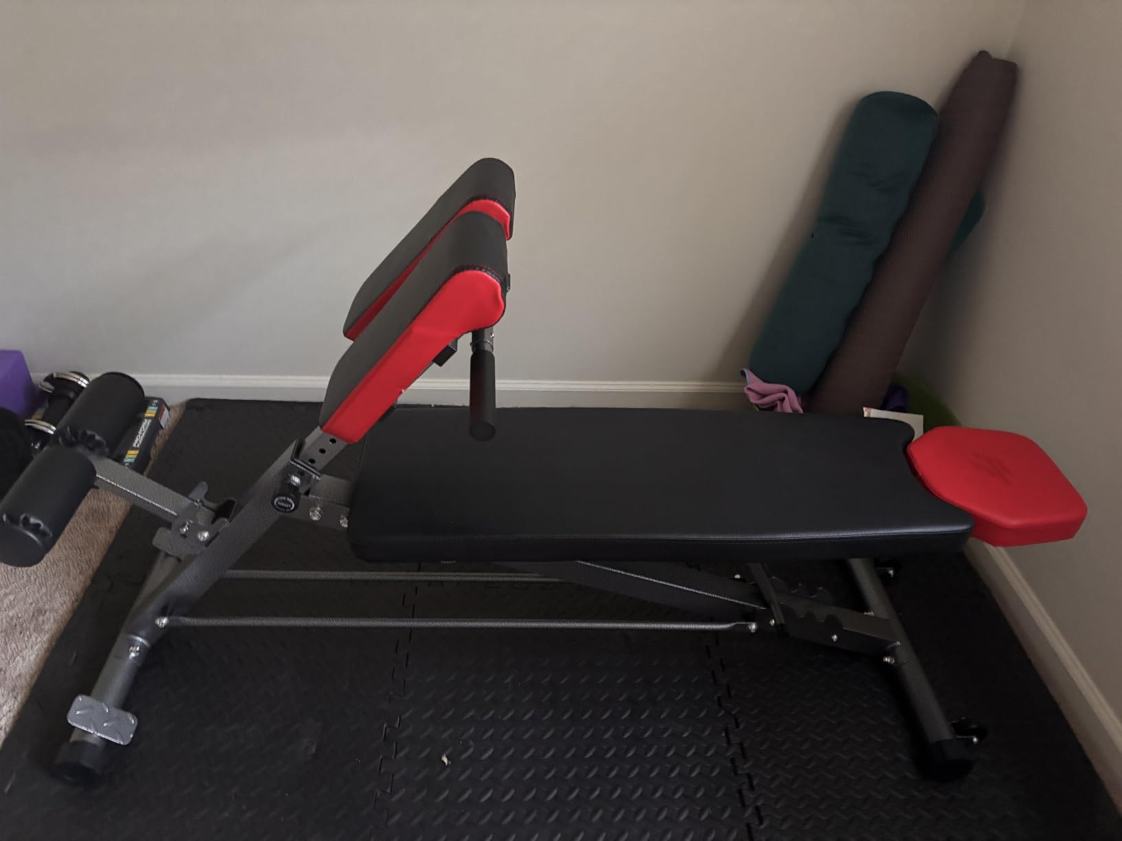 Finer Form Multi-Functional Adjustable Weight Bench and Roman Chair | 8 Back Extension Levels, Chest Press, Sit Ups, Flat Decline Settings, Sturdy Steel Frame, Thick Pad, Workout Chart Included customer photo 1