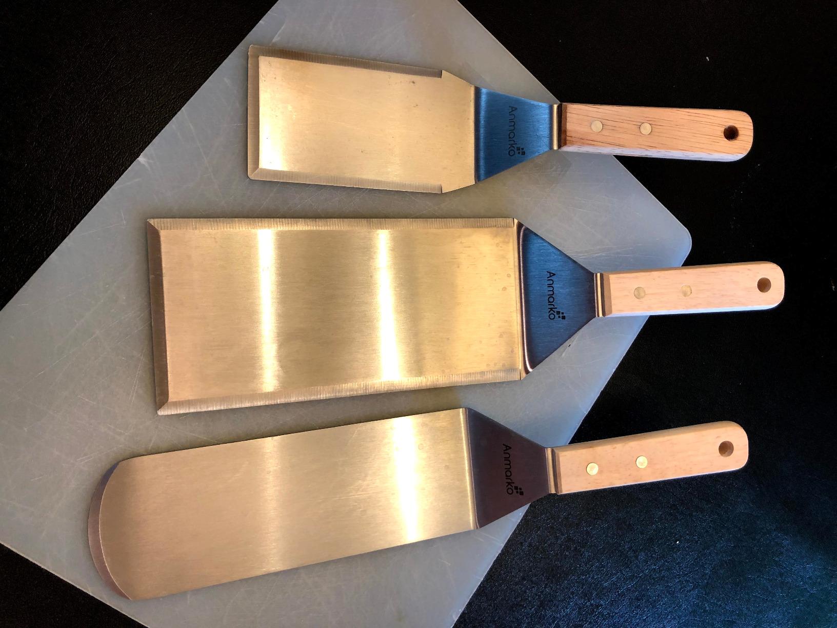 Metal Spatula Set Stainless Steel Hamburger Turner Griddle Flipper Scraper for BBQ Grill Flat Top customer photo 2