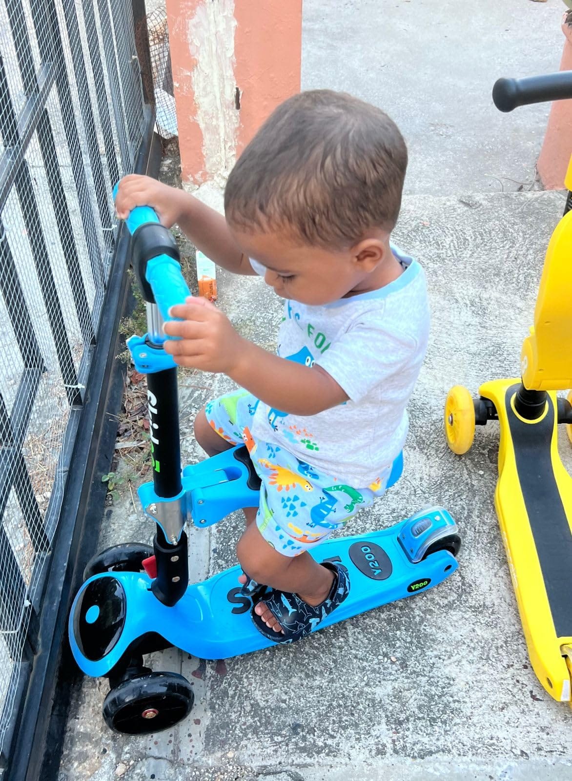 SKIDEE Kick Scooter for Kids Ages 3-5 | Foldable 3 Wheel Scooter with Lean-to-Steer, Adjustable Height, Removable Seat & LED Light Wheels | Toddler Scooter Up to 12 Year Old Boys/Girls customer photo 1