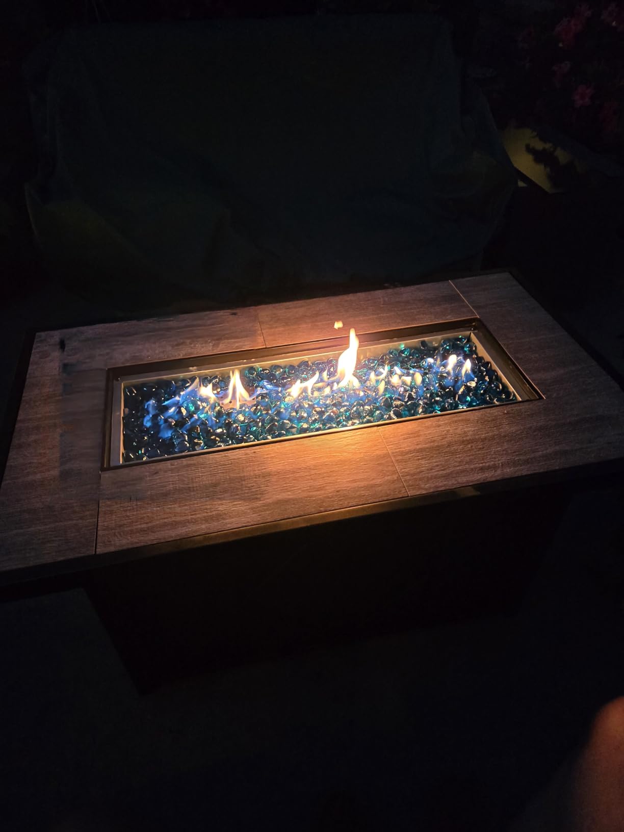 42 inch Propane Fire Pit Patio Outdoor Fire Pit Table Large Rectangular customer photo 2