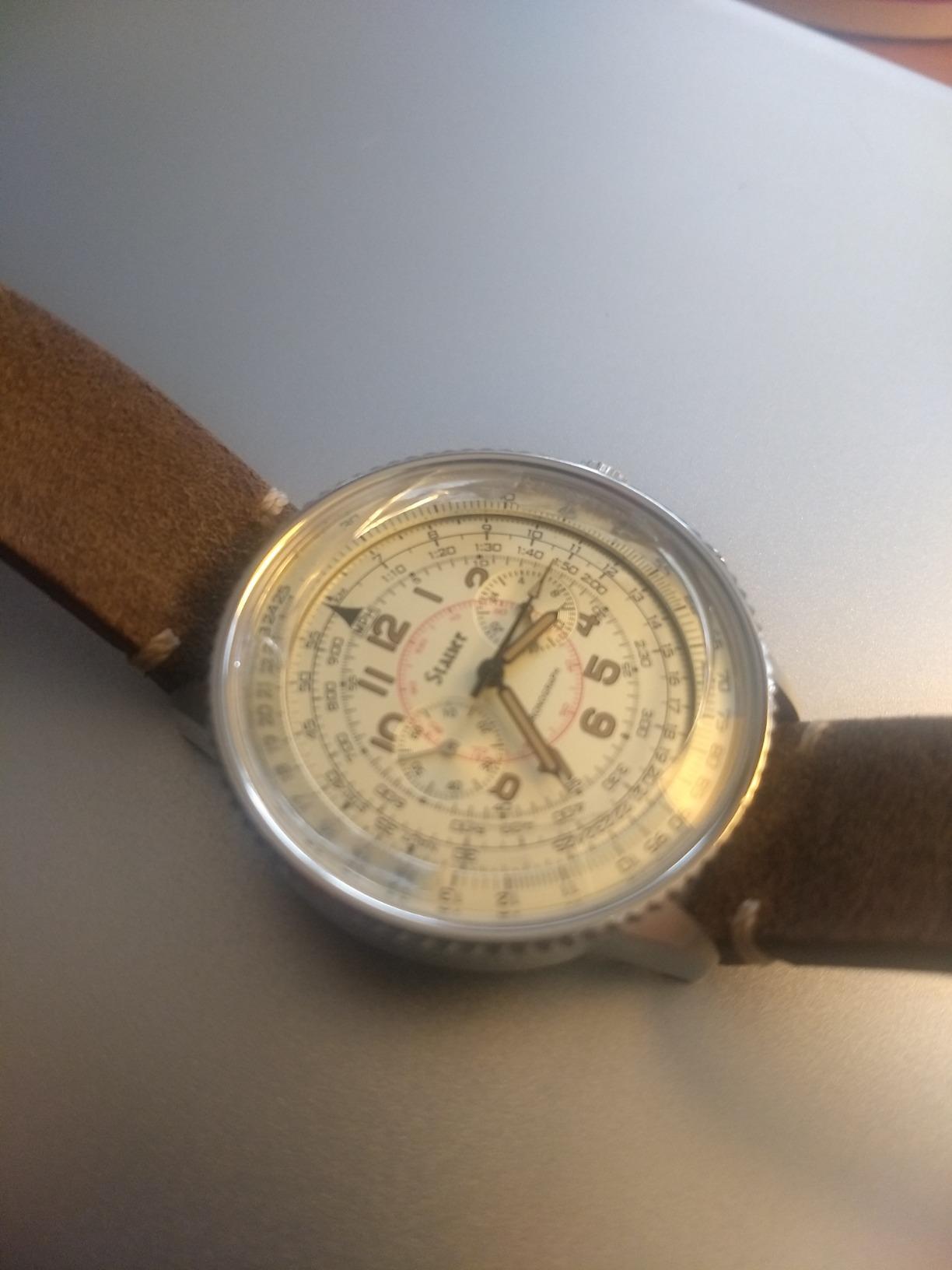 Stauer Co-Pilot Men's Chronograph Watch with Stainless Steel Case and Brown Leather Band customer photo 1
