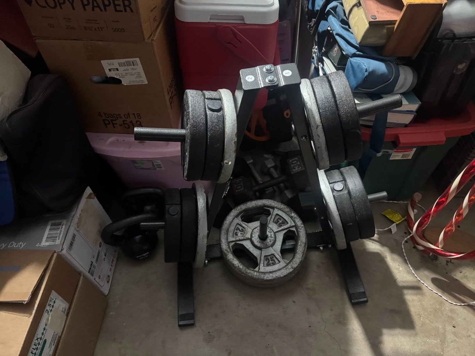 Marcy Standard Weight Plate Tree for 1-Inch Plates for Home Gym, 300 lb. Max. Capacity PT-5733 customer photo 2