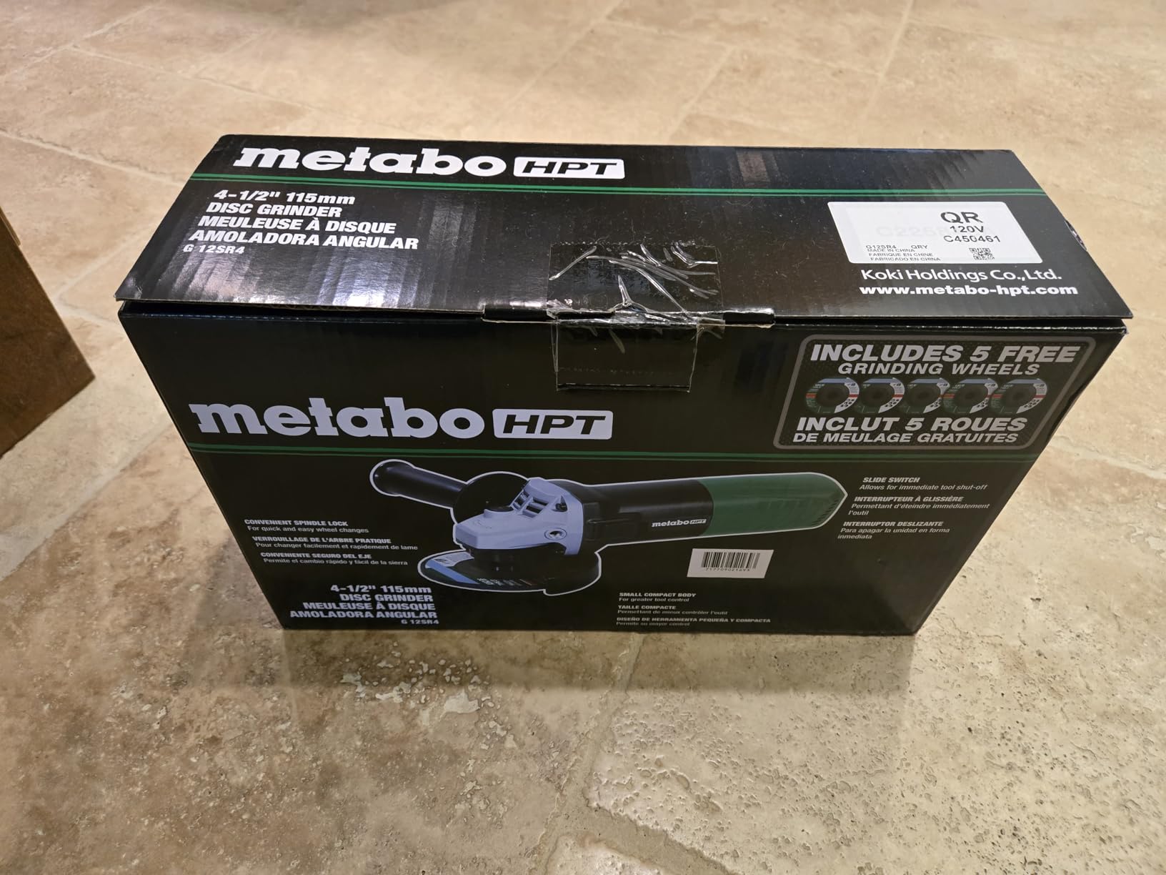 Metabo HPT 4-1/2-Inch Angle Grinder, Includes 5 Grinding Wheels & Hard Case, 6.2-Amp Motor, Compact & Lightweight, G12SR4 customer photo 1