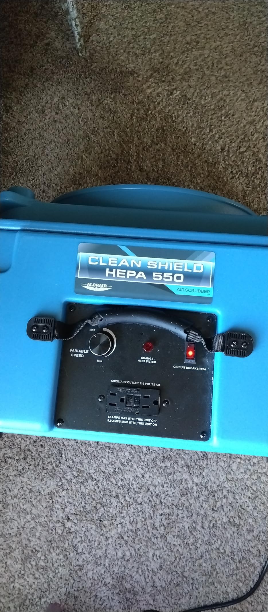 ALORAIR Air Scrubber with 3 Stage Filtration, Clean Shield Hepa 550, Blue customer photo 1