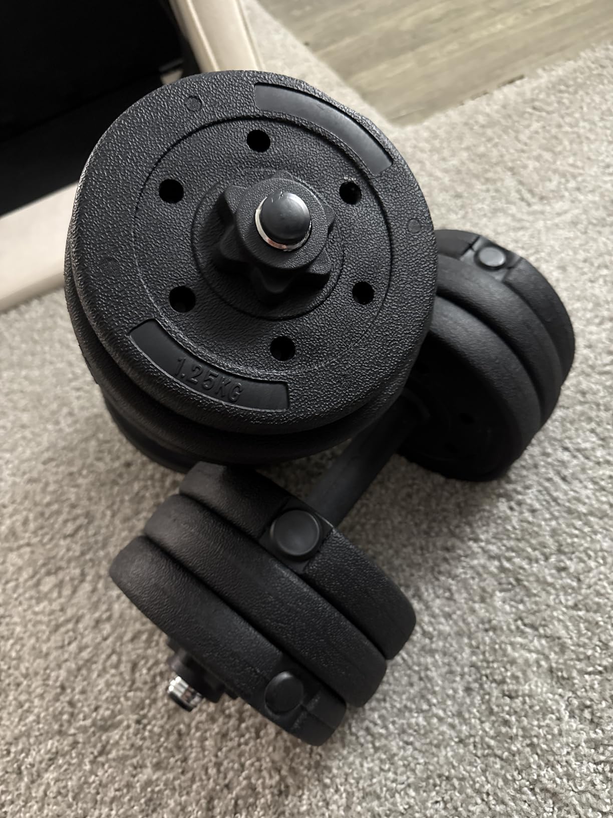 Yaheetech Adjustable Dumbbell Set Free Weights with Spinlock Collars, Black customer photo 2