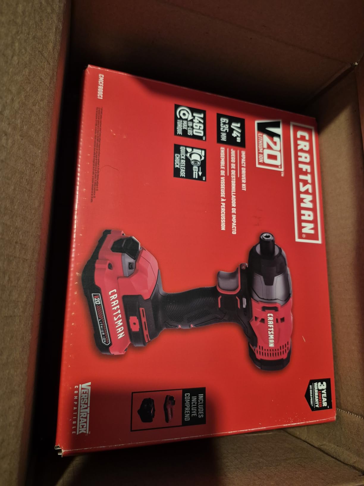 CRAFTSMAN 20V MAX Impact Driver Kit, 1/4 Inch, 2,800 RPM, LED Work light, Battery and Charger Included (CMCF800C1) customer photo 1