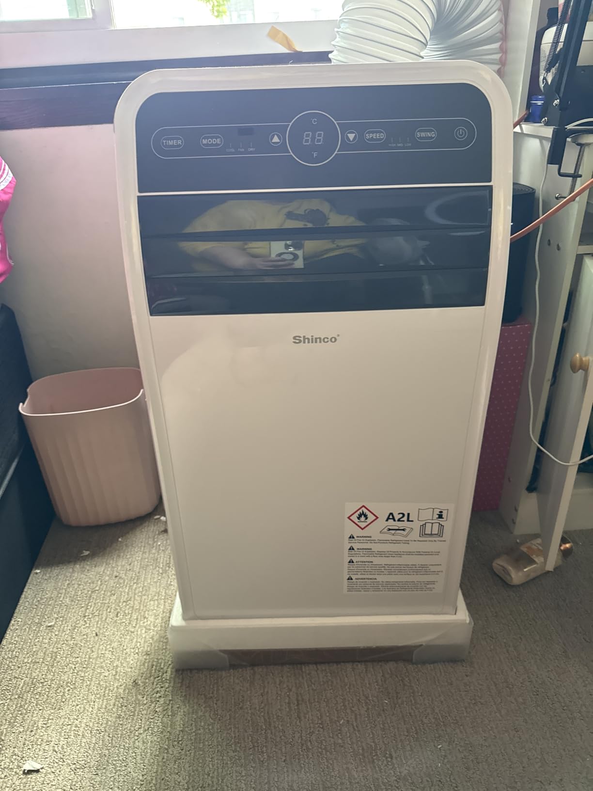 Shinco 12,000 BTU（7,500 BTU SACC) Portable Air Conditioner, Portable AC Unit with Built-in Cool, Dehumidifier&Fan Modes for Room up to 450 sq.ft, with Remote Control, 24 Hour Timer, Installation Kit customer photo 1