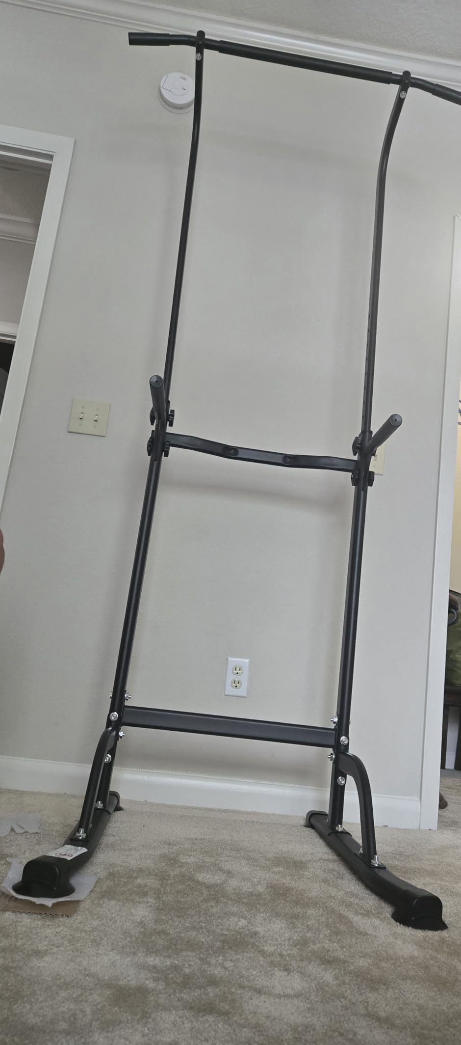 SogesPower Power Tower Dip Station Pull Up Bar Station for Home Gym | 10-Level Adjustable Height Free Standing Pull Up Bar Strength Training Workout Equipment customer photo 2