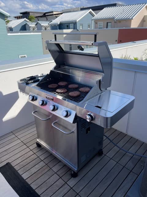Monument Grills Larger Convertible 4 Burner Natural Gas Grill Stainless Steel Cabinet Style Propane Grills, LED Controls,Side Burner(Without Conversion Kit) customer photo 2