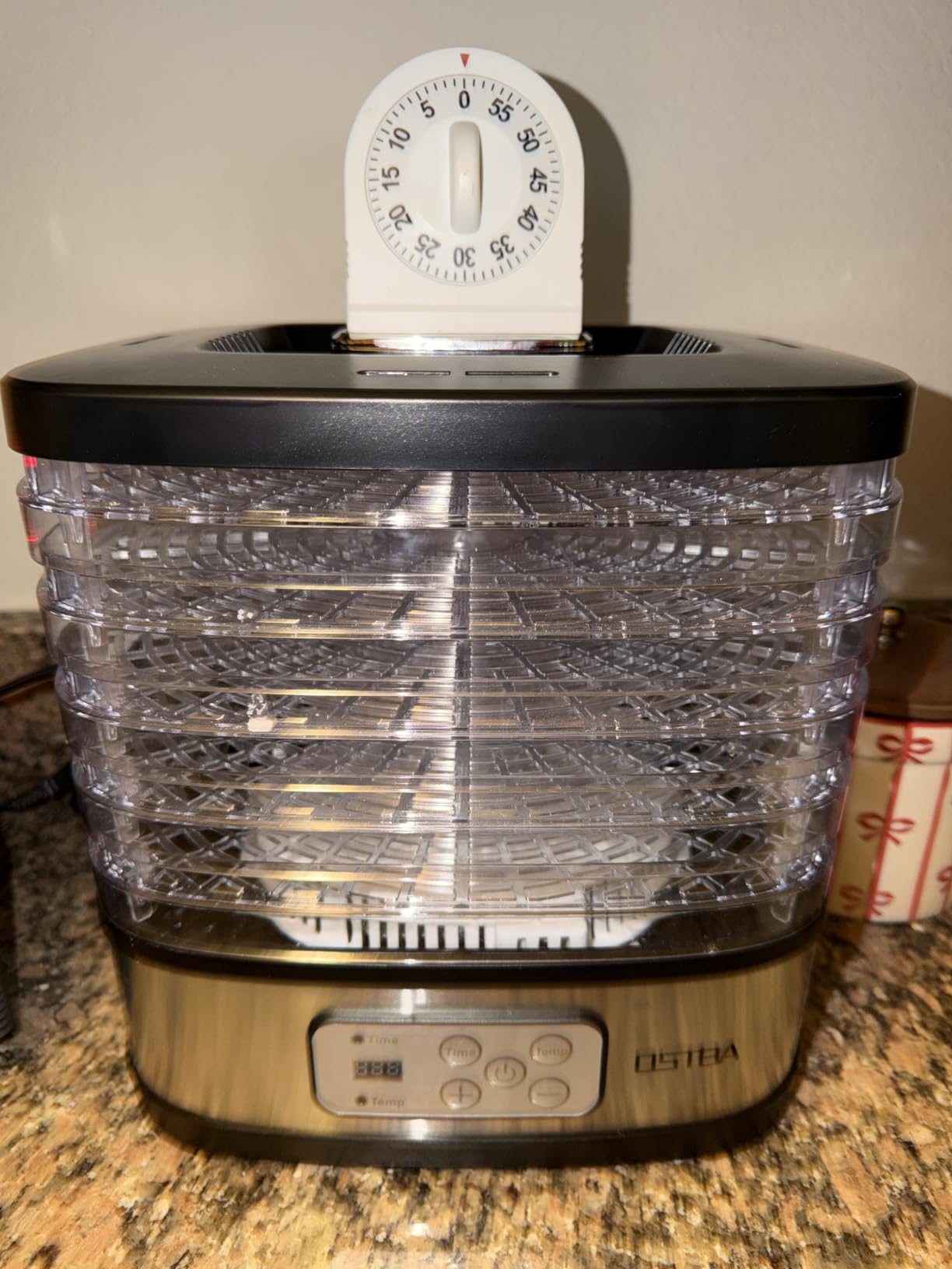 OSTBA Food Dehydrator, 5 Trays, 240W Dryer for Jerky, Fruit & Snacks | BPA-Free Trays | 95-158℉ Temp | 72H Timer | 360° Airflow | Dishwasher Safe | Low Noise | ETL Certified | Recipe Included customer photo 1