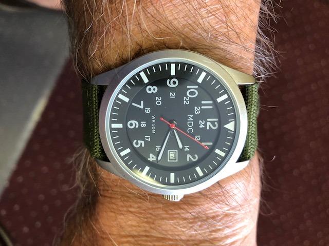 Infantry Mens Military Field Watch, Easy Read Large Face, 12/24H Nylon Band customer photo 1