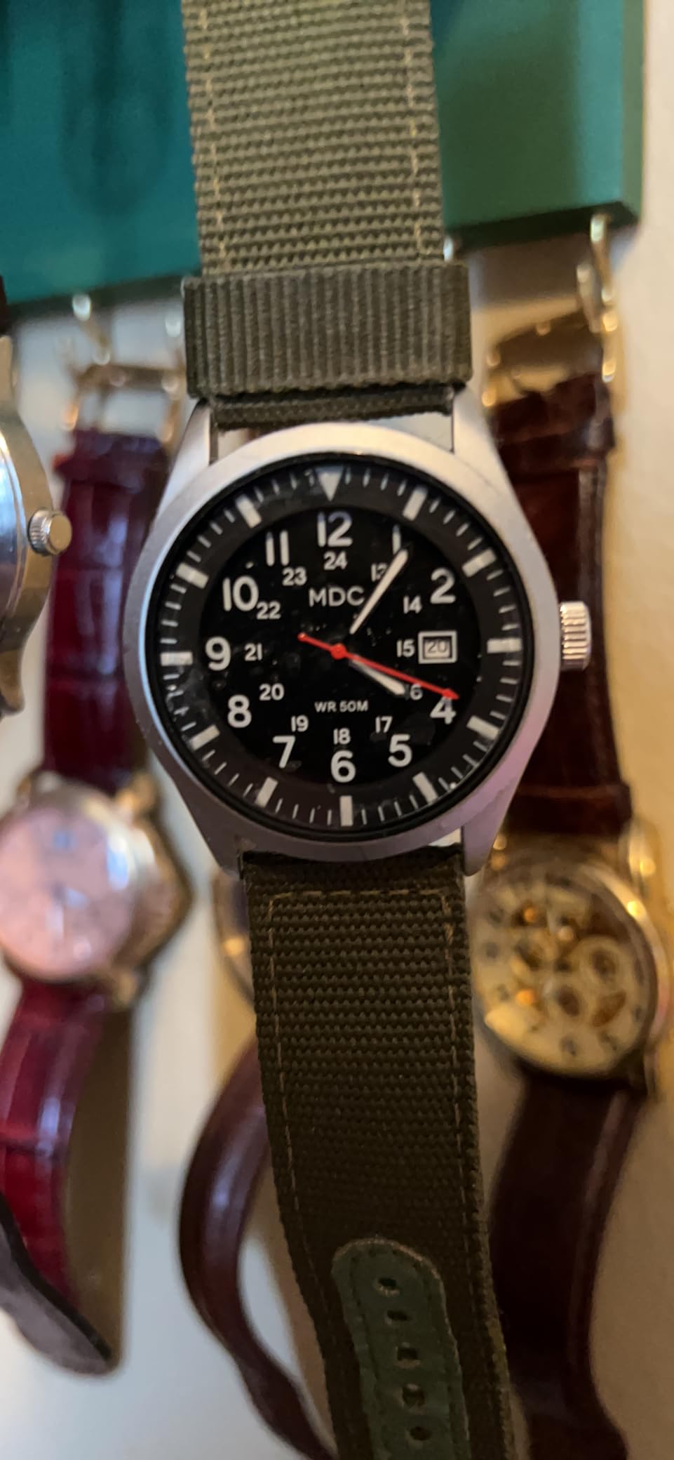 Infantry Mens Military Field Watch, Easy Read Large Face, 12/24H Nylon Band customer photo 2