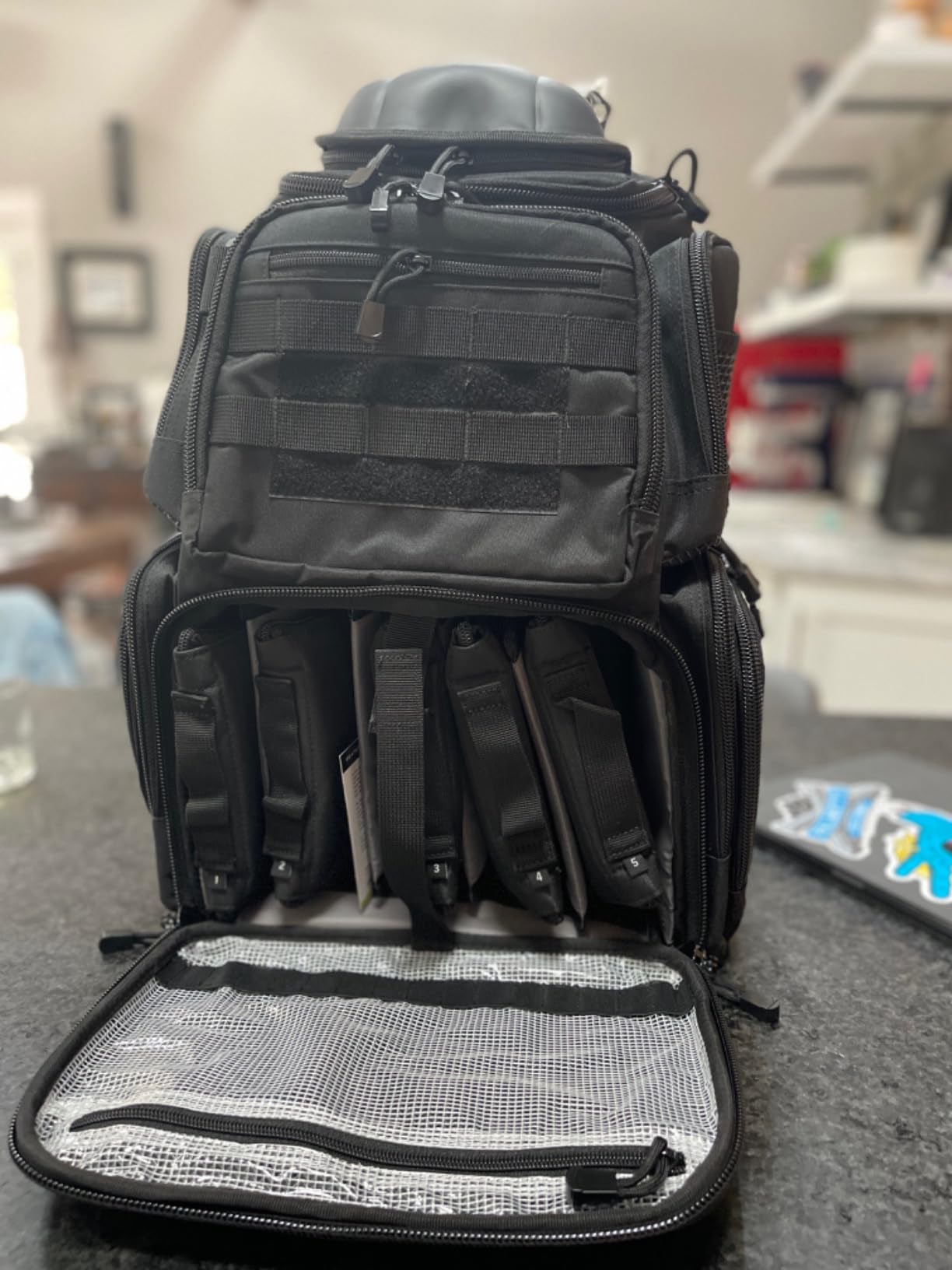 TIDEWE Tactical Range Backpack for Handguns, Gun Range Bag, Black customer photo 2