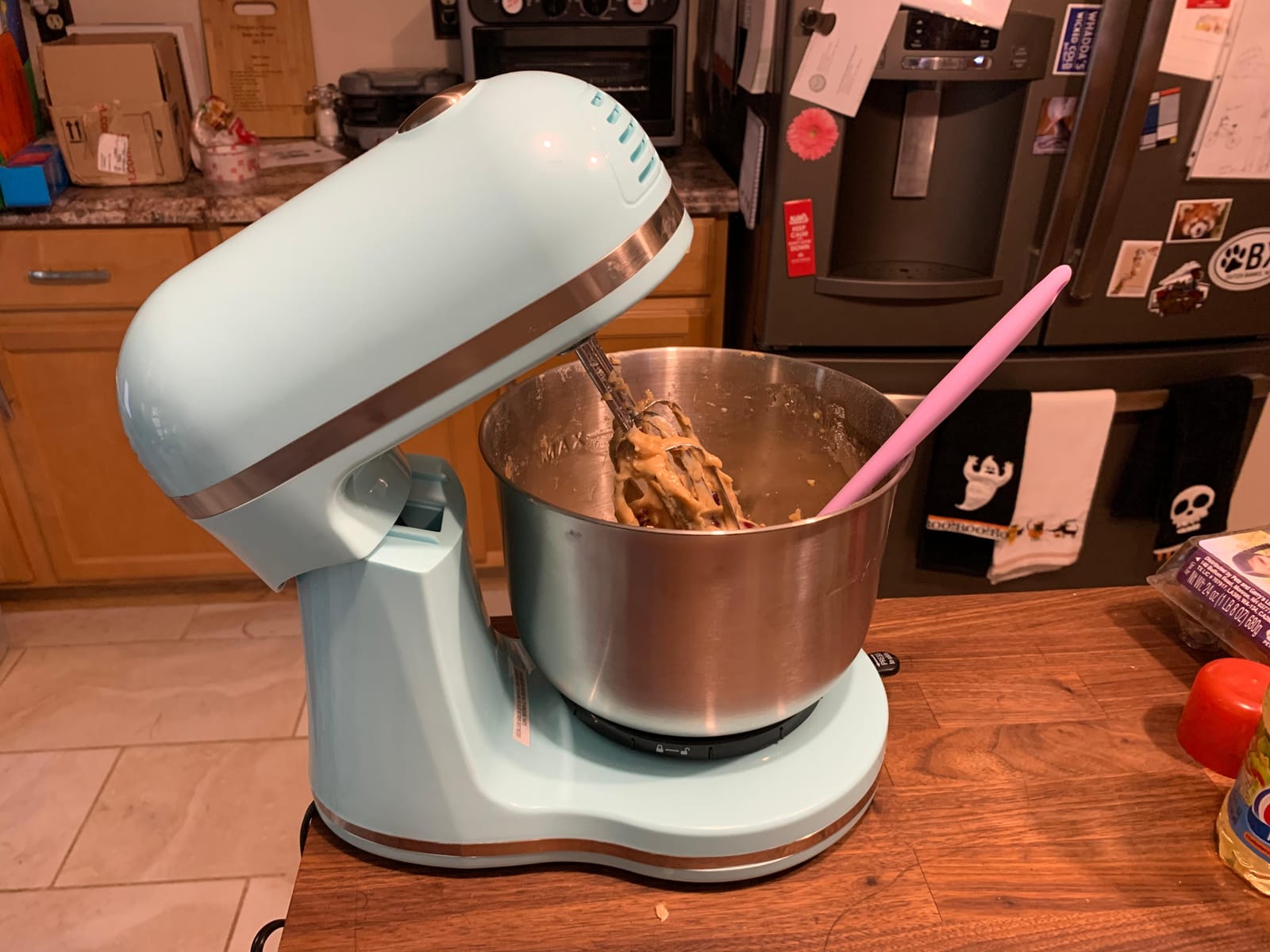 Delish by Dash Stand Mixer - Compact Mixer for Everyday Baking - 5-Speed Power with Removable Mixing Bowl - Dough Hooks Included - Aqua, 3.5-Quart customer photo 2
