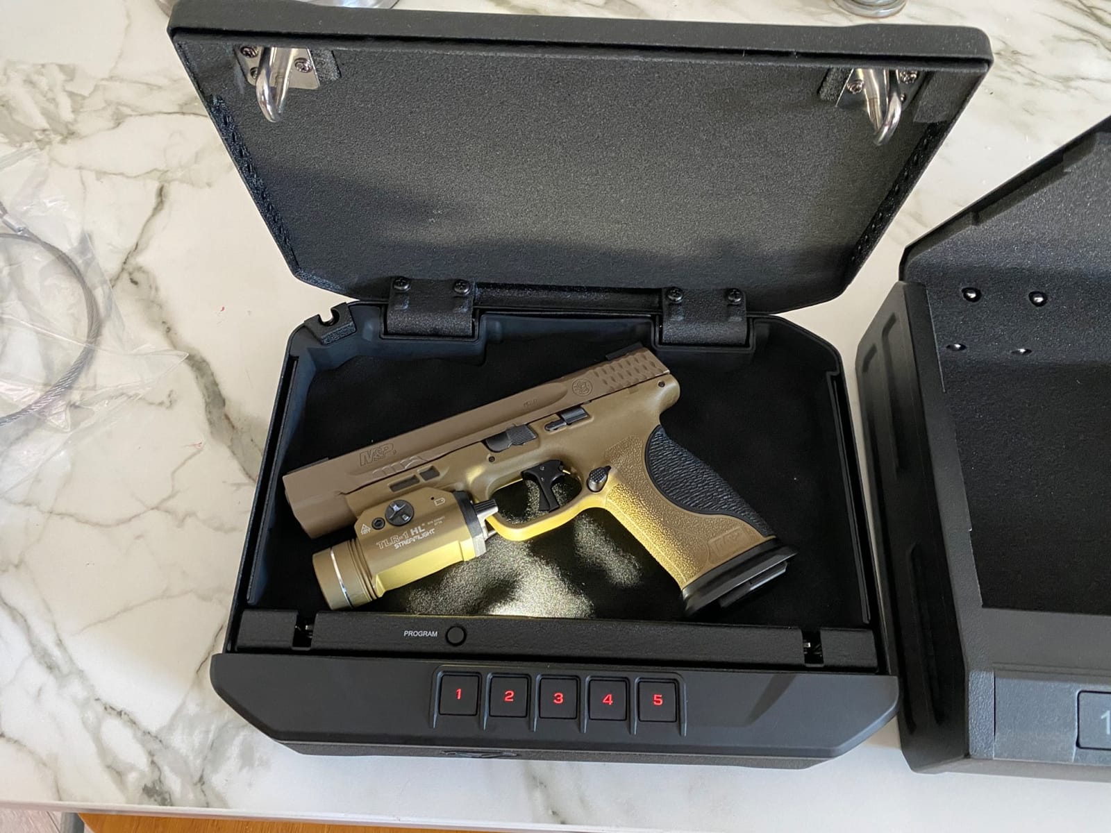 ONNAIS Iron SE Biometric Gun Safe for Handgun with Fingerprint Keypad Lock | Steel Gun Case, 3 Quick Access Methods, Handgun Safe for Home, Nightstand, Bedside, or Car, Birthday Gifts for Men customer photo 2