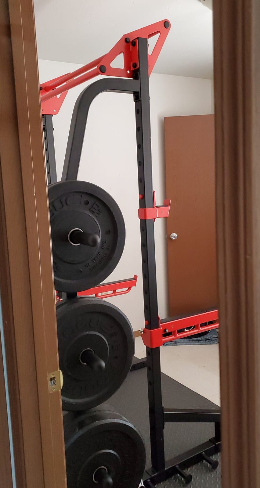 Sunny Health & Fitness Half Rack Cage with Adjustable Pull-Up Bar customer photo 2