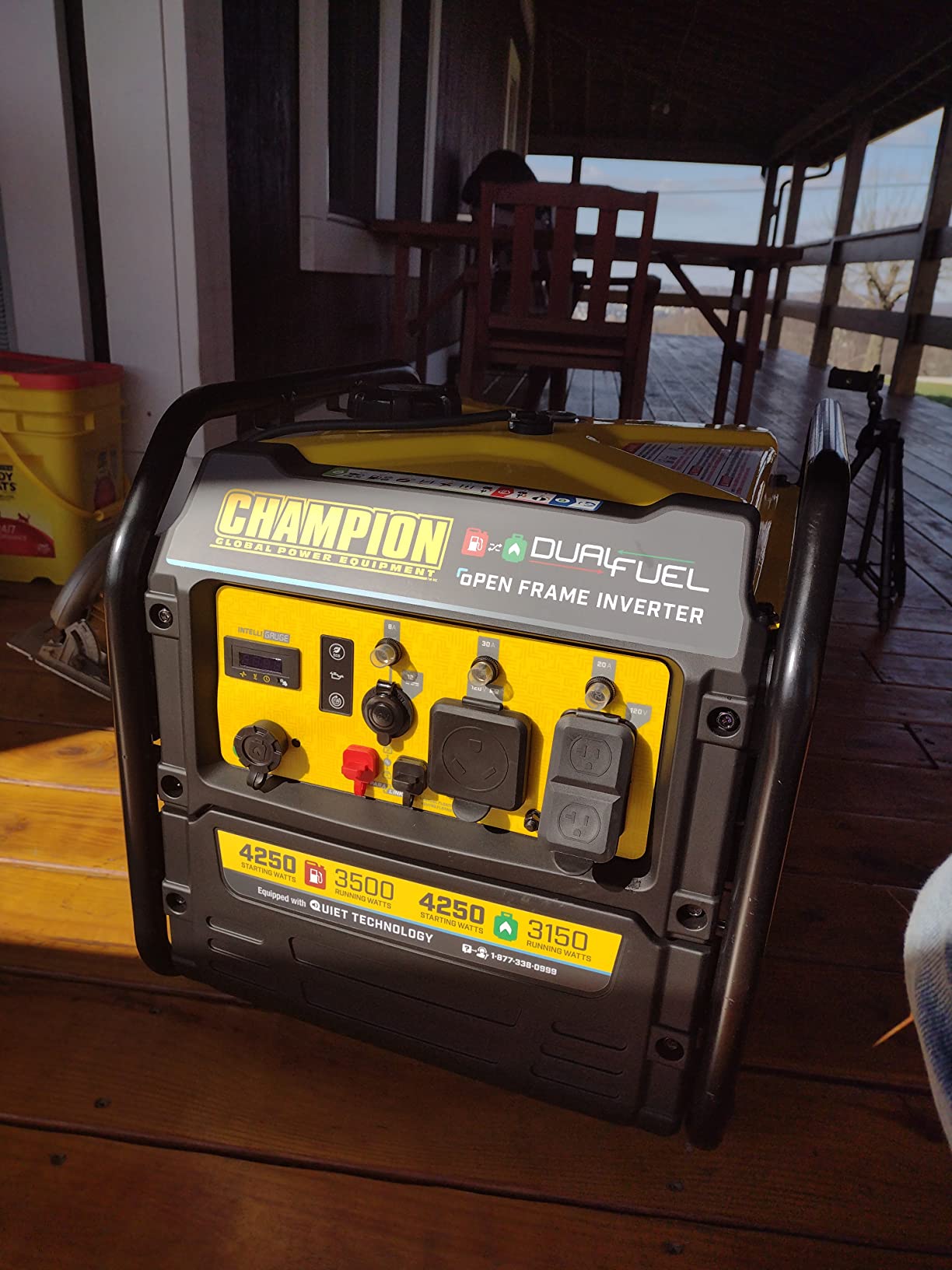 Champion 4250-Watt Dual Fuel Portable Open Frame Inverter Generator, CARB customer photo 2