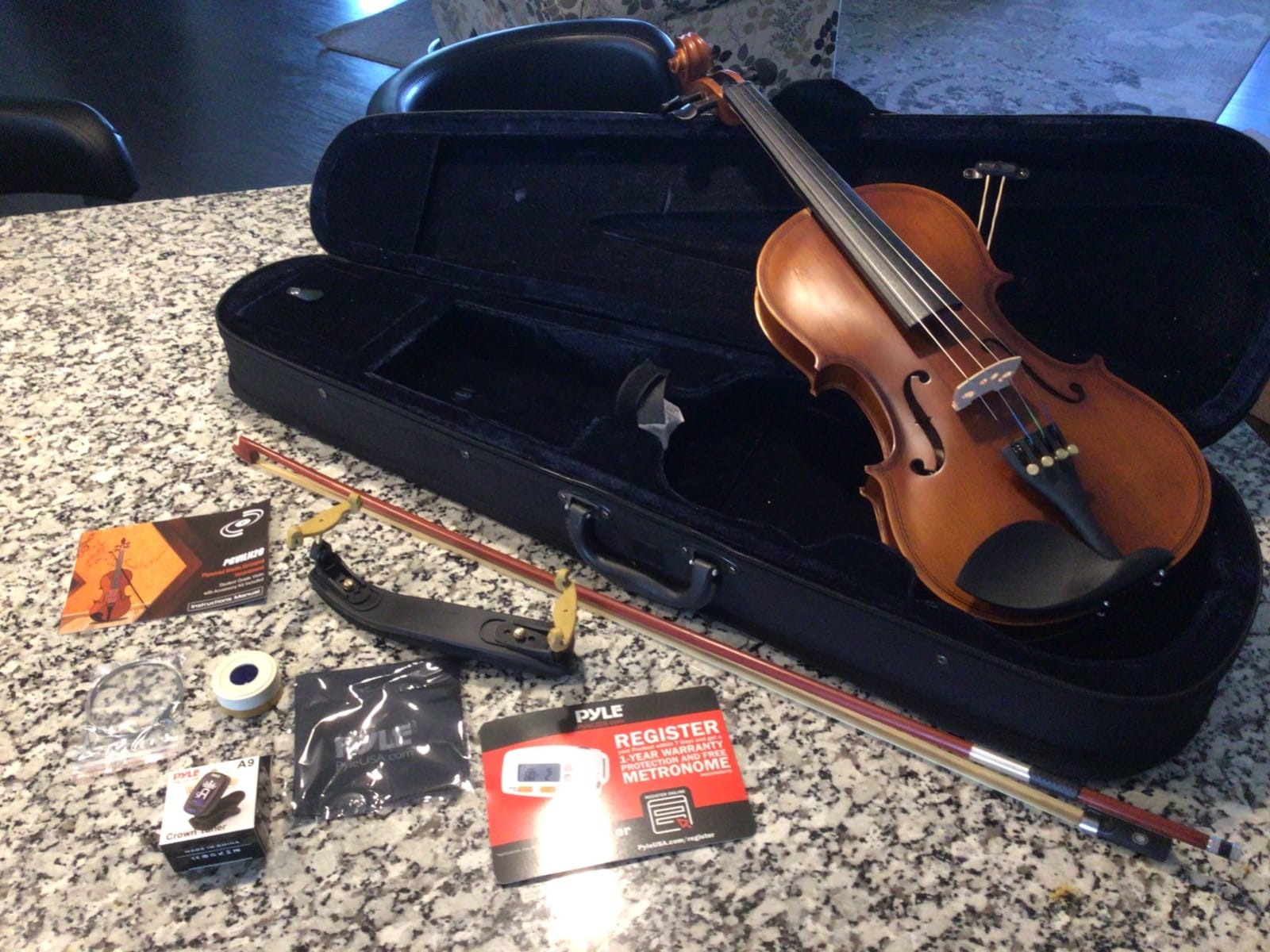 Pyle 4/4 Full Size Acoustic Violin for Beginners – Complete Violins Set with Hard Case, Bow, Extra Strings, Rosin, Full Accessories Kit - Mobile App Tuner 2 Month Free Lessons for Kids & Adults customer photo 2