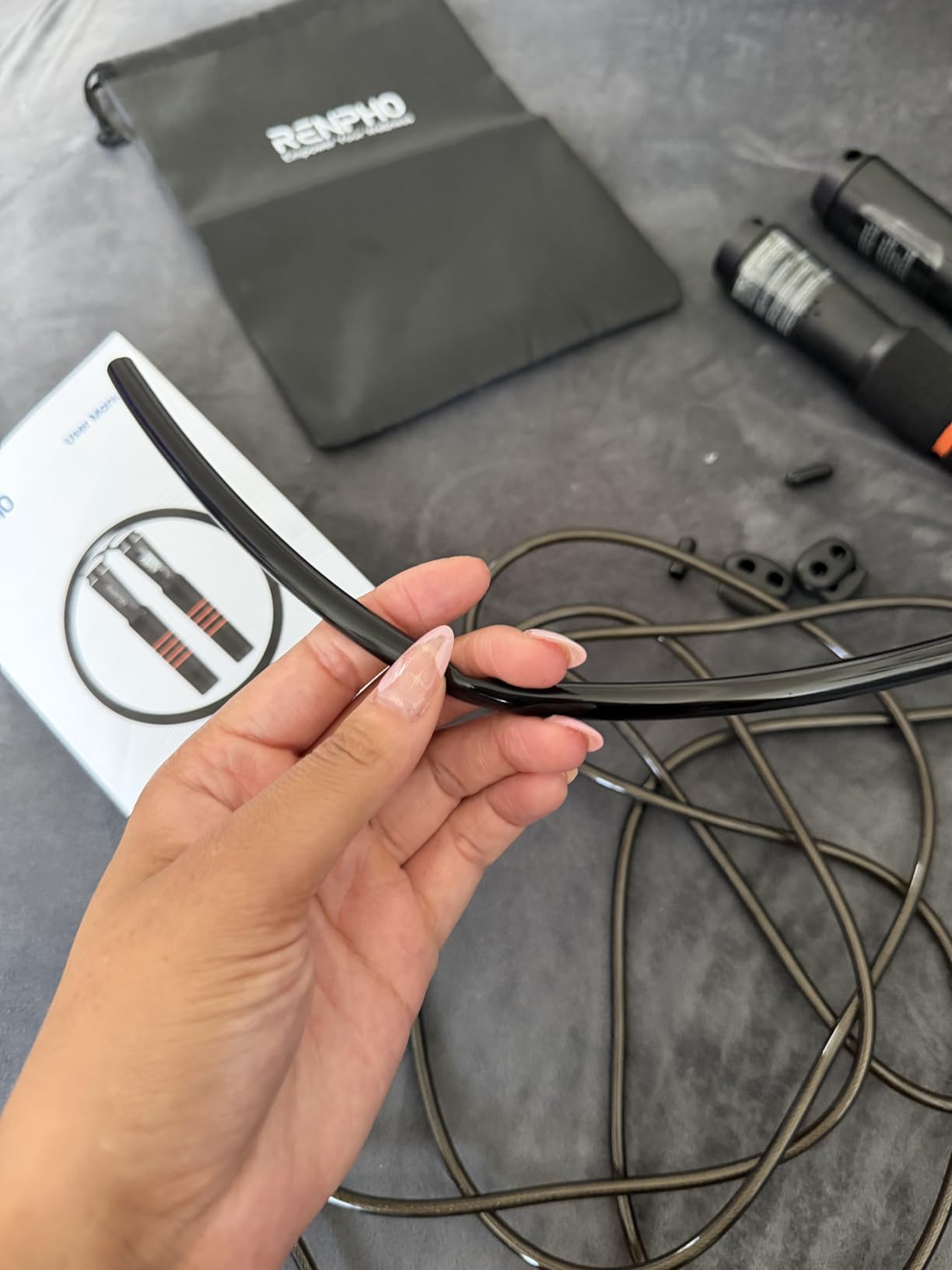 RENPHO Smart Jump Rope with Counter, App Data Tracking, LCD Display | App Data Storage & Analysis, Tangle-Free Design, Adjustable Workout Rope customer photo 1